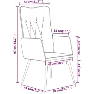 The Living Store Armstoel - Echt leer - Zwart - 55 x 41 x 97 cm - Knoopontwerp