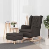 The Living Store Fauteuil Schommelpoten Donkergrijs 65x91x100 cm - Hoogwaardige stof