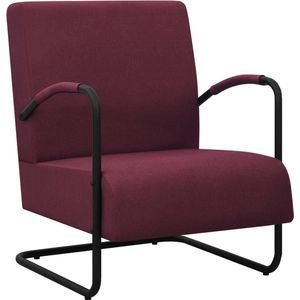 The Living Store Relaxfauteuil - Paars/Zwart - Stof - 64.5 x 77 x 84 cm - Comfortabel