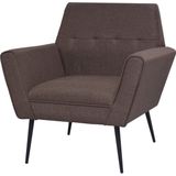 The Living Store Fauteuil - Bruin - 72 x 66 x 78 cm - Massief houten frame - Slijtvaste stoffen bekleding - Hoogwaardige stalen poten