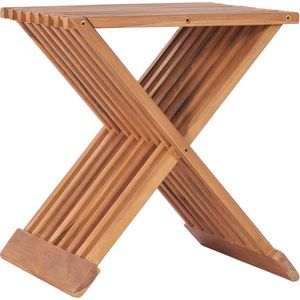 The Living Store kruk Massief Teak - 40 x 32 x 45 cm - Inklapbaar - Geschikt voor buiten