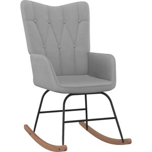 The Living Store Schommelfauteuil - Lichtgrijs - 61 x 78 x 98 cm - Lineair ontwerp