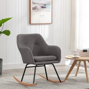 The Living Store Schommelstoel stof lichtgrijs - Schommelstoel - Lounge Chair - Relaxfauteuil - Buitenmeubel - Tuinset