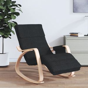 vidaXL Lounge Stoel - Schommelstoel - Schommelstoel stof zwart - Relaxfauteuil - Zitzak - Tuinstoel