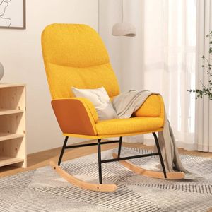 The Living Store - Schaukelstuhl Senfgelb Stoff - Schaukelstuhl - Relaxsessel - Gartenstuhl - Outdoor Möbel - Lounge Chair