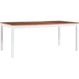 The Living Store Eettafel Grenenhout - 180 x 90 x 73 cm - Wit en bruin