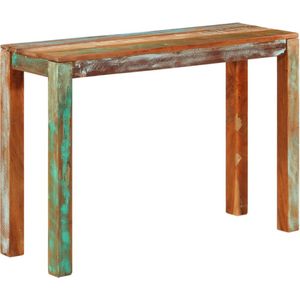 The Living Store Consoletafel Massief Gerecycled Hout - 110 x 35 x 76 cm - Rustieke Charme