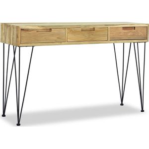 The Living Store Wandtafel 120x35x76 cm massief teakhout - Wandtafel - Teak - Koloniale Stijl - Vintage - Salontafel