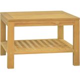 The Living Store Salontafel Massief Teakhout - Vierkante Uitsparingen - 60 x 60 x 40 cm