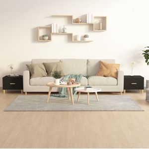 The Living Store Salontafels - Zwart - 50 x 50 x 40 cm - Bewerkt hout en massief eucalyptushout
