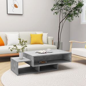 The Living Store Salontafel Betongrijs 105x55x32 cm - Met veel opbergruimte