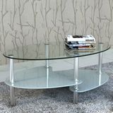 The Living Store Salontafel Exclusief Design - 90 x 45 x 43 cm - Wit Gehard Glas