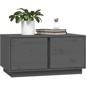 Bonnevie - The Living Store Couchtisch Grau 80x50x40 cm Massivholz Kiefer - Holz Couchtisch - Kiefernholzmöbel - Wohnzimmertisch - Sideboard - tv