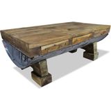 The Living Store Salontafel Retrostijl - Hout - 90x50x35cm - Handgemaakt