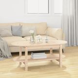 The Living Store Klassieke Houten Salontafel - 110x55x45 cm - Massief Grenenhout