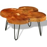 The Living Store Salontafel 4 boomstammen 35 cm massief sheeshamhout - Salontafel - Sheeshamhout - Bruine Meubels - Vintage Meubilair - Tv Tafellaar