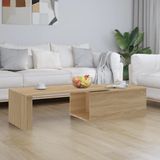 The Living Store Salontafel Sonoma Eiken - Bewerkt Hout - 150x50x35 cm - Stijlvolle Bijzettafel