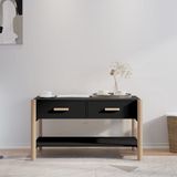 The Living Store Salontafel - Klassiek - Zwart - 82 x 48 x 45 cm