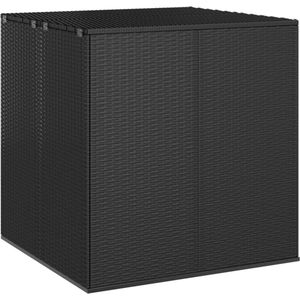 Garten-Kissenbox pe Rattan 100x97,5x104 cm Schwarz - Gartenboxen - Schwarz - The Living Store