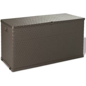 The Living Store Opbergbox - Tuin - 120 x 56 x 63 cm - 420L - Bruin - PP met Rattan-look