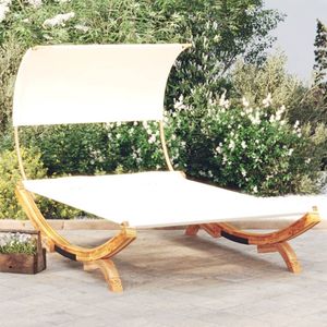 The Living Store Tuinbed Luxe - Ligbed - Crème - 165x203x126 cm