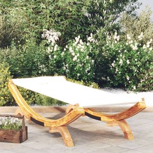 The Living Store Tuinbed Massief Hout - 100x188.5x44cm - CrÃ¨me Stof