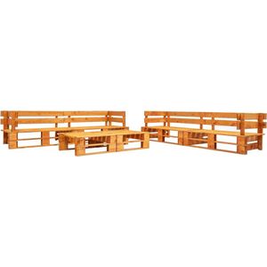 6-tlg. Garten-Lounge-Set aus Paletten Holz Honigbraun - Gartensorgsofa - Lounge Set - Palettenmöbel - Gartenmöbel - Holzsessel - The Living Store