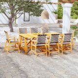 The Living Store Eethoek Tuinstoelen Set 8 Massief Acaciahout - Poly Rattan 206x100x74 cm