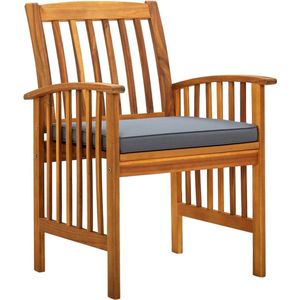 The Living Store 3-delige Tuinset met kussens massief acaciahout - Tuinstoel - Acacia Hout - Eethoek - Buitentafel - Terrasdecoratie