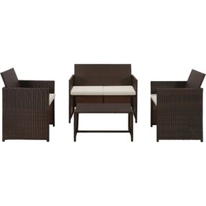The Living Store Sofa Brown Rattan - Outdoor Furniture Set 100x56x85 cm - Durable - Lightweight
