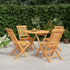 The Living Store 5-delige Tuinset massief teakhout - Tuinset - Teak - Buitenshuis Eten - Terras - Lounge Set