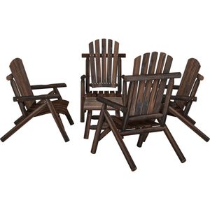 The Living Store 5-delige Loungeset massief vurenhout - Tuinmeubels - Lounge Set - Houten Meubel - Buitentijd - Tuinset