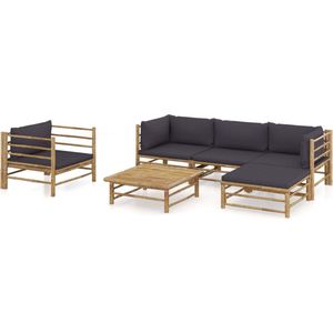 The Living Store Lounge Set - Bamboe - 65 x 70 x 60 cm - Modulair