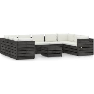 The Living Store Loungeset Pallet - Tuinmeubelen - 69x70x66 cm - Grenenhout