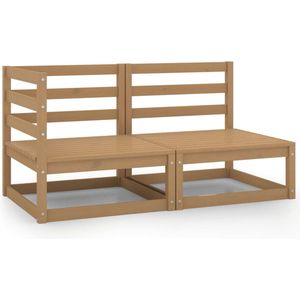 The Living Store Tuinset Grenenhout - 70 x 70 x 67 cm - Honingbruin
