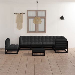 Maison Chic - The Living Store 7-tlg. Garten-Lounge-Set mit Kissen Massivholz Kiefer - Garten Lounge Set - Kiefernholzmöbel - Outdoor Möbel