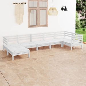 The Living Store Tuinset - Grenenhout - Wit - 63.5 x 63.5 x 62.5 cm - Modulair design