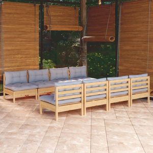 The Living Store Loungeset - Tuinmeubelen - 63.5 x 63.5 cm - Grenenhout