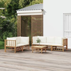 The Living Store Bamboe Lounge Set - 55 x 69 x 65 cm - Duurzaam materiaal - Comfortabele zitervaring - Praktische