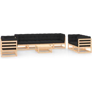 The Living Store Tuinset Grenenhout - Lounge - Afmeting- 70x70x67 cm - Antraciet
