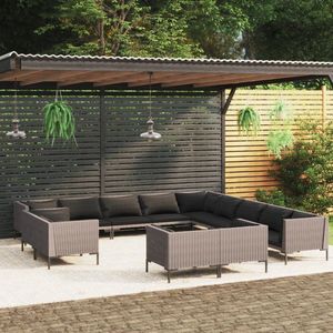 The Living Store Loungeset - Classic s - Buitenmeubelen - 70x70x61 cm - Donkergrijs