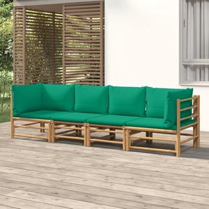 The Living Store Bamboe Tuinset - Modulaire loungeset - Duurzaam materiaal - Comfortabele zitervaring - Inclusief