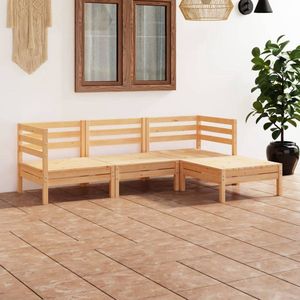 The Living Store Tuinset Pallet - Houten - 63.5 x 63.5 x 62.5 cm - Grenenhout