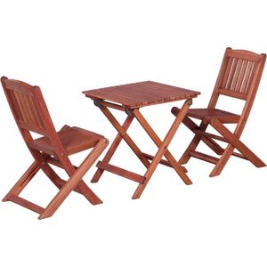 3-tlg. Bistro-Set für Kinder Massivholz Eukalyptus - Kindermöbel - Bistro Set - Gartentisch - Gartenstühle - Holzmöbel - The Living Store
