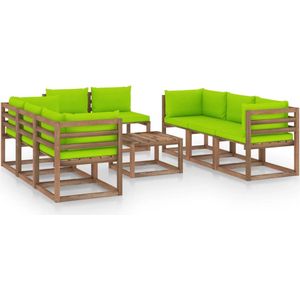 The Living Store Lounge Tuinset - Grenenhout - Helder Groen - 60x60x36.5cm - Modulair