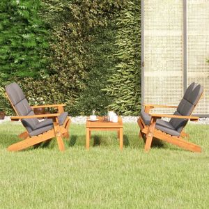 3-tlg. Garten-Lounge-Set Adirondack Massivholz Akazie - Gartenmöbel - Loungesessel - Holz Gartenmöbel - Akazienholz Möbel - Outdoor Furniture - The