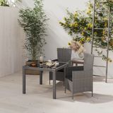 The Living Store Eethoek - Tuinset 90 x 90 cm - Grijs/Zwart - Duurzaam - Reinigbaar