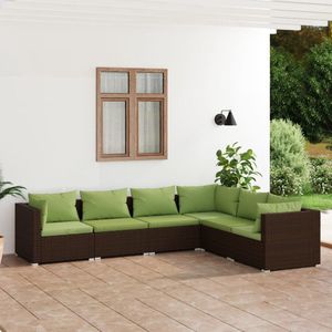 The Living Store Loungeset Modulaire Bruin - 70x70x60.5cm - Waterdicht PE-rattan