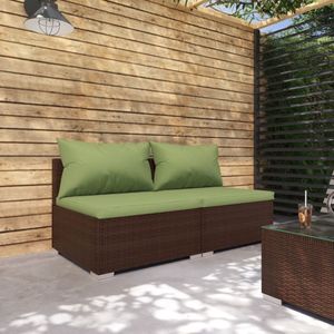 The Living Store Poly Rattan Tuinset - Modulair Design - Waterbestendig - Stevig Frame - Comfortabele Kussens