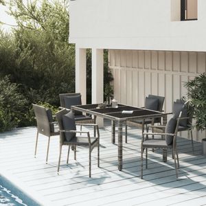 The Living Store Tuinset - PE-rattan - Grijs - 150 x 90 cm - Modulair design